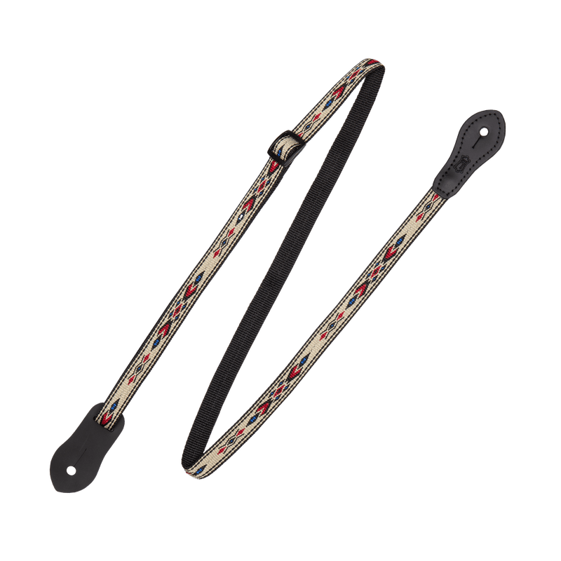 Levy's Jacquard Mandolin/Ukulele Strap 1/2" (Beige/Red/Blue) - Innovative Music