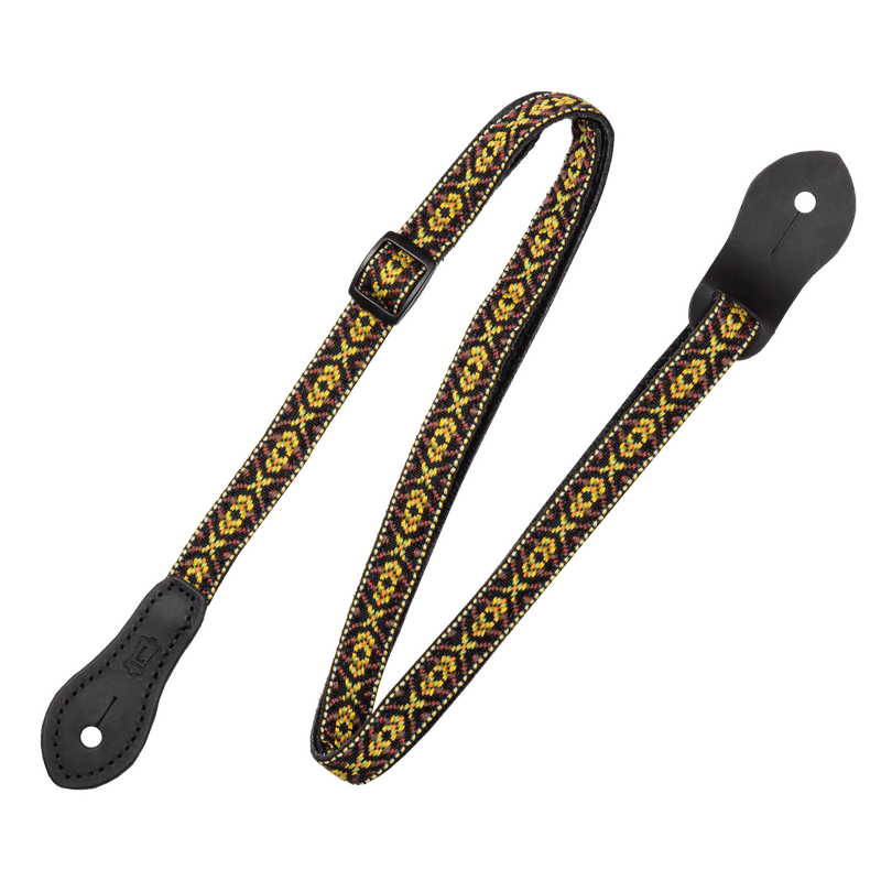 Levy's Jacquard Mandolin/Ukulele Strap 1/2" (Black/Gold) - Innovative Music