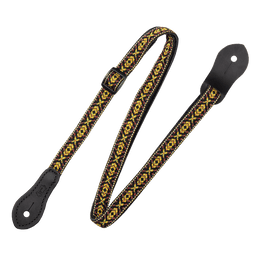Levy's Jacquard Mandolin/Ukulele Strap 1/2" (Black/Gold) - Innovative Music