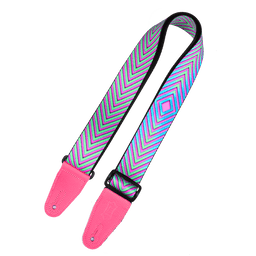 Levy's Green Optical Illusion Print Strap with Neon Pink Ends - Innovative Music