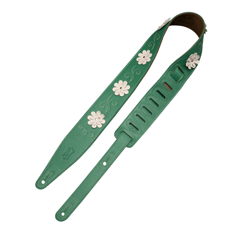Levy's 2.5" Daisy Chain Green Strap with Flower Appliques Strap - Innovative Music