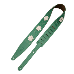 Levy's 2.5" Daisy Chain Green Strap with Flower Appliques Strap - Innovative Music