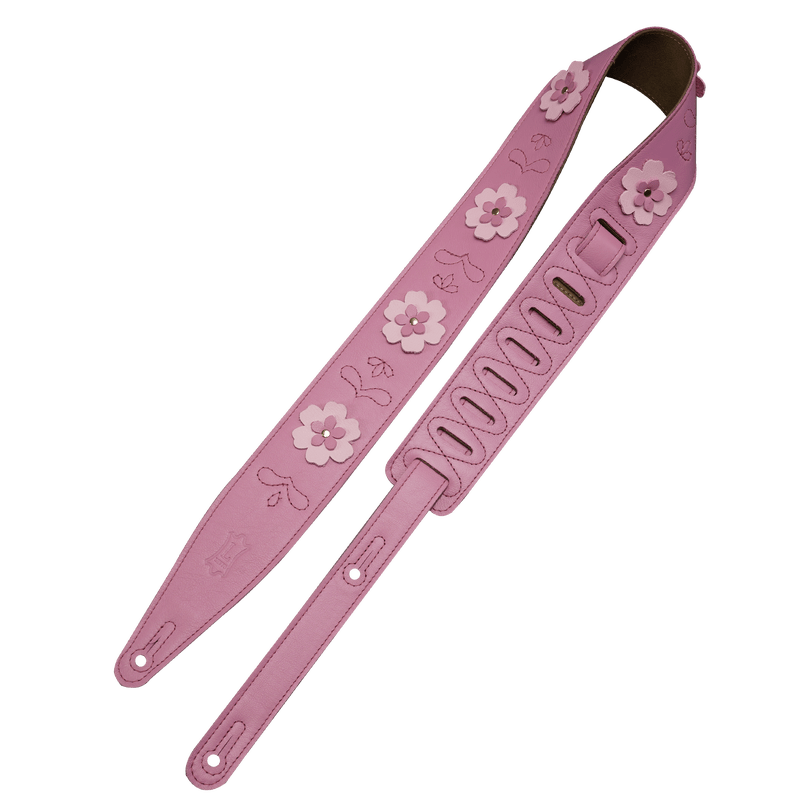 2.5" Primrose Pink Leather Strap with Flower by Levy's - Stylish and High - Quality - Innovative Music