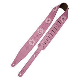 2.5" Primrose Pink Leather Strap with Flower by Levy's - Stylish and High - Quality - Innovative Music