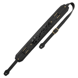 Levy's Black Leather Guitar Strap with Padding and Hardware - Innovative Music