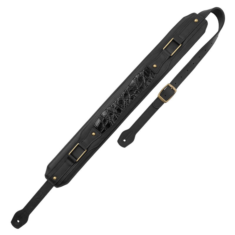 Levy's Black Leather Guitar Strap with Padding and Hardware - Innovative Music
