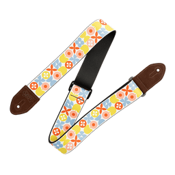 Levy's Mid Century Modern Strap - Red Retro Flower - Innovative Music