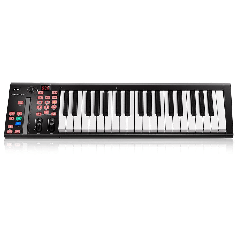 ICON iKeyboard 4X 37 - Key Velocity - Sensitive Piano - Style Keyboard Controller (Black) - Innovative Music