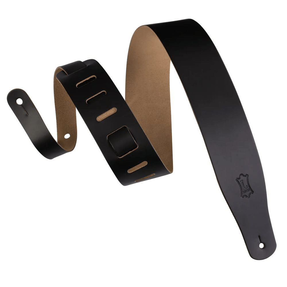 Levy's Genuine Leather Guitar Strap 2 1/2" (Black) - Innovative Music