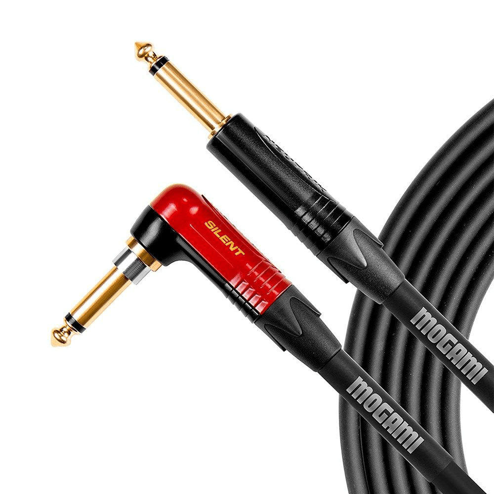 Mogami Platinum Right - Angle to Straight Guitar Cable w/ Silent Plug (20ft) - Innovative Music