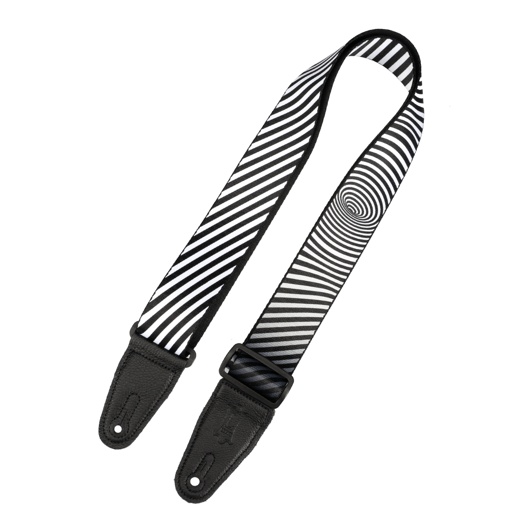 Levy's Black and White Optical Illusion Print Strap with Black Ends - Innovative Music