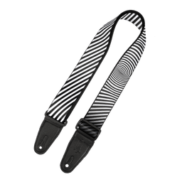 Levy's Black and White Optical Illusion Print Strap with Black Ends - Innovative Music