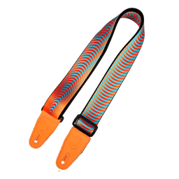 Levy's Orange Optical Illusion Print Guitar Strap with Orange Ends - Innovative Music