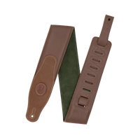 Levy's Cirro Series 3" Brown Padded Strap with Olive Green - Premium Quality - Innovative Music