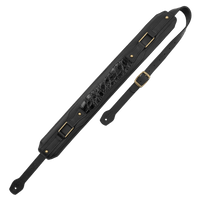 Levy's Black Leather Guitar Strap with Padding and Hardware - Innovative Music
