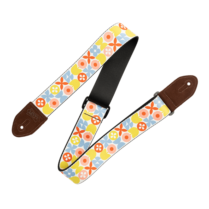 Levy's Mid Century Modern Strap - Red Retro Flower - Innovative Music
