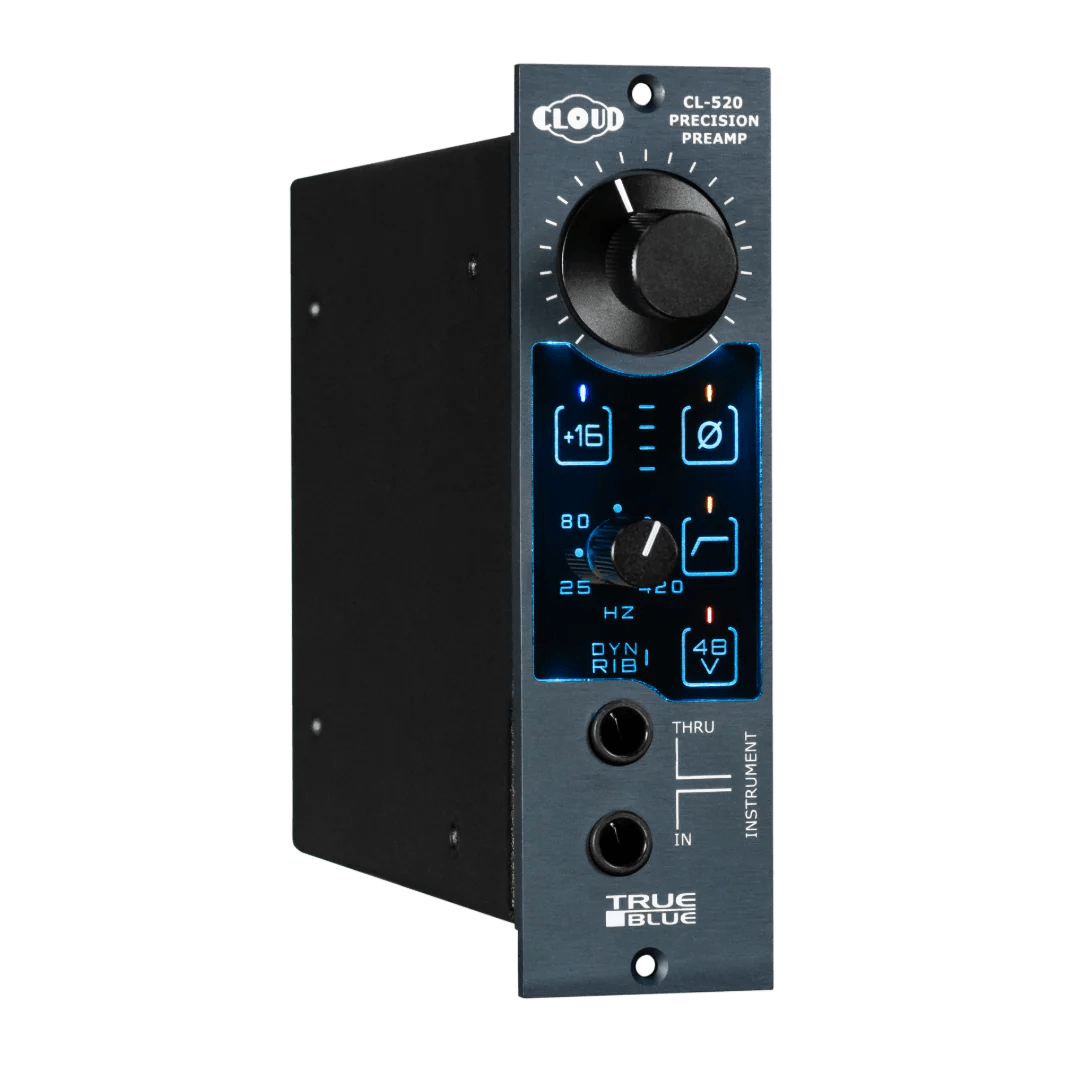 Cloud TRUE BLUE 520 Precision Mic Preamp – API 500 Series Module with +76dB Ultra-Clean Gain & Cloud Touch Controls - Sound Distribution - Innovative Music