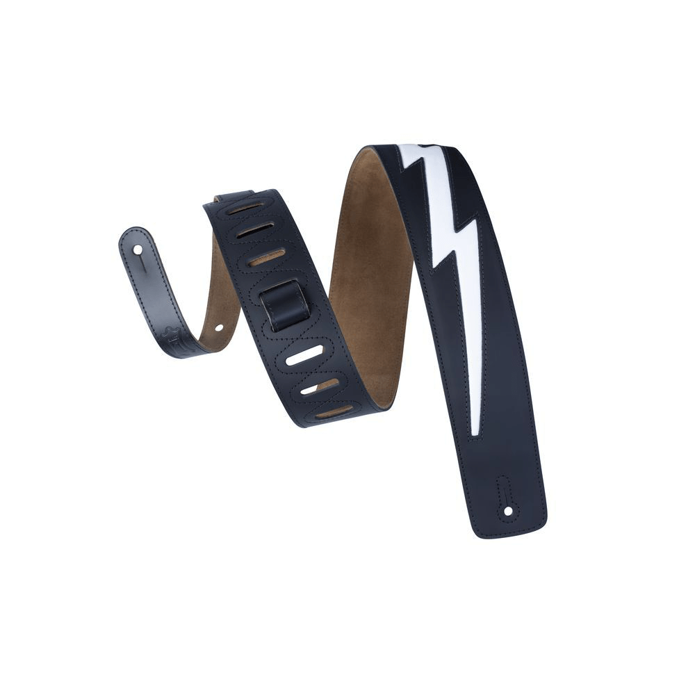 Levy's Leather Lightning Bolt Guitar Strap 2 1/2" (Black) - Innovative Music