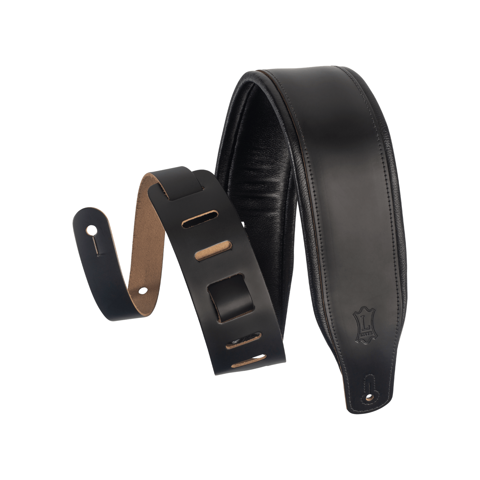 Levy's Top Grain Leather Guitar Strap 3" (Black) - Innovative Music