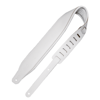 Levy's 3" Wide Top Grain Leather Guitar Straps in White - Premium Quality - Innovative Music