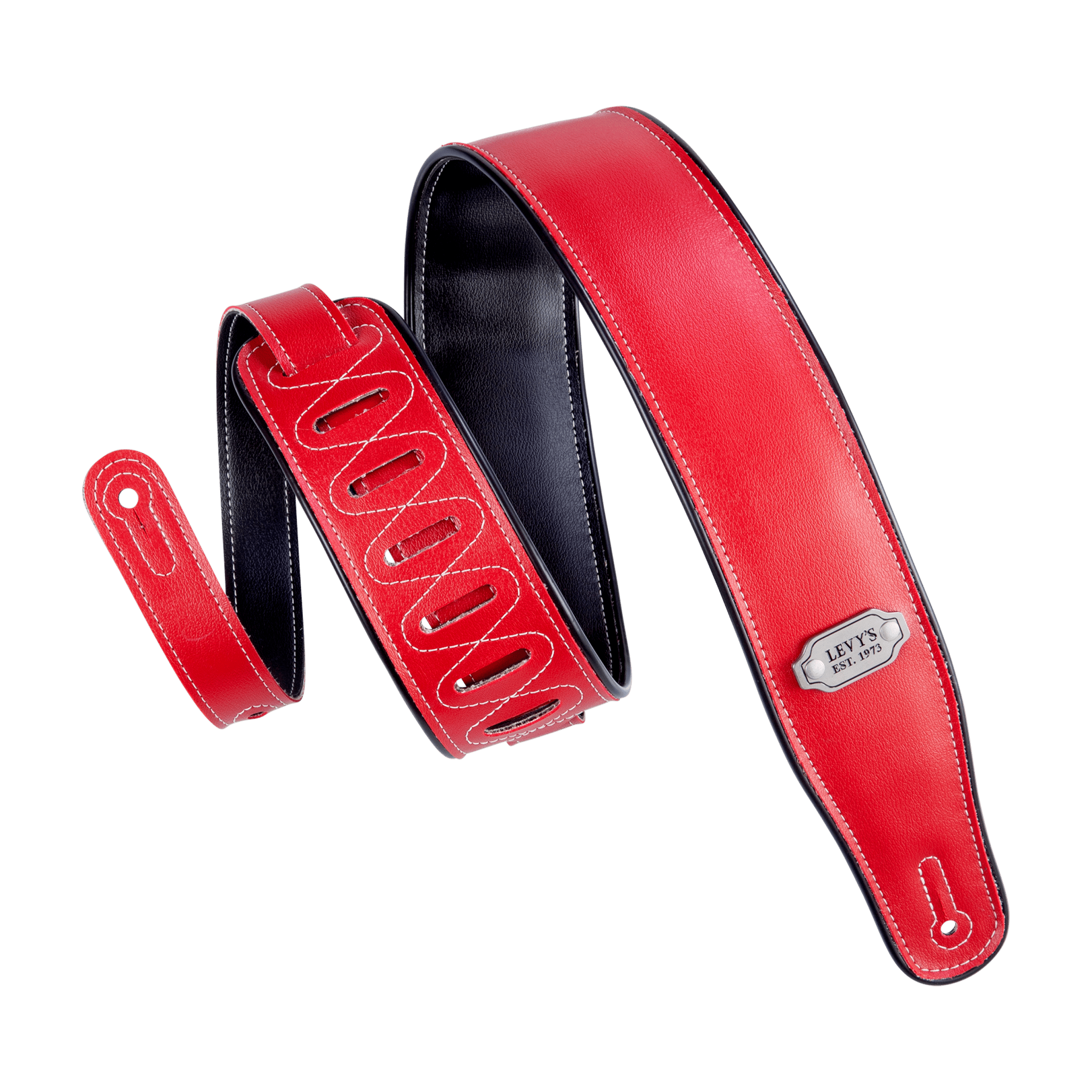 Levy's Vinyl Guitar Strap 2 3/4" (Black/Red) - Innovative Music