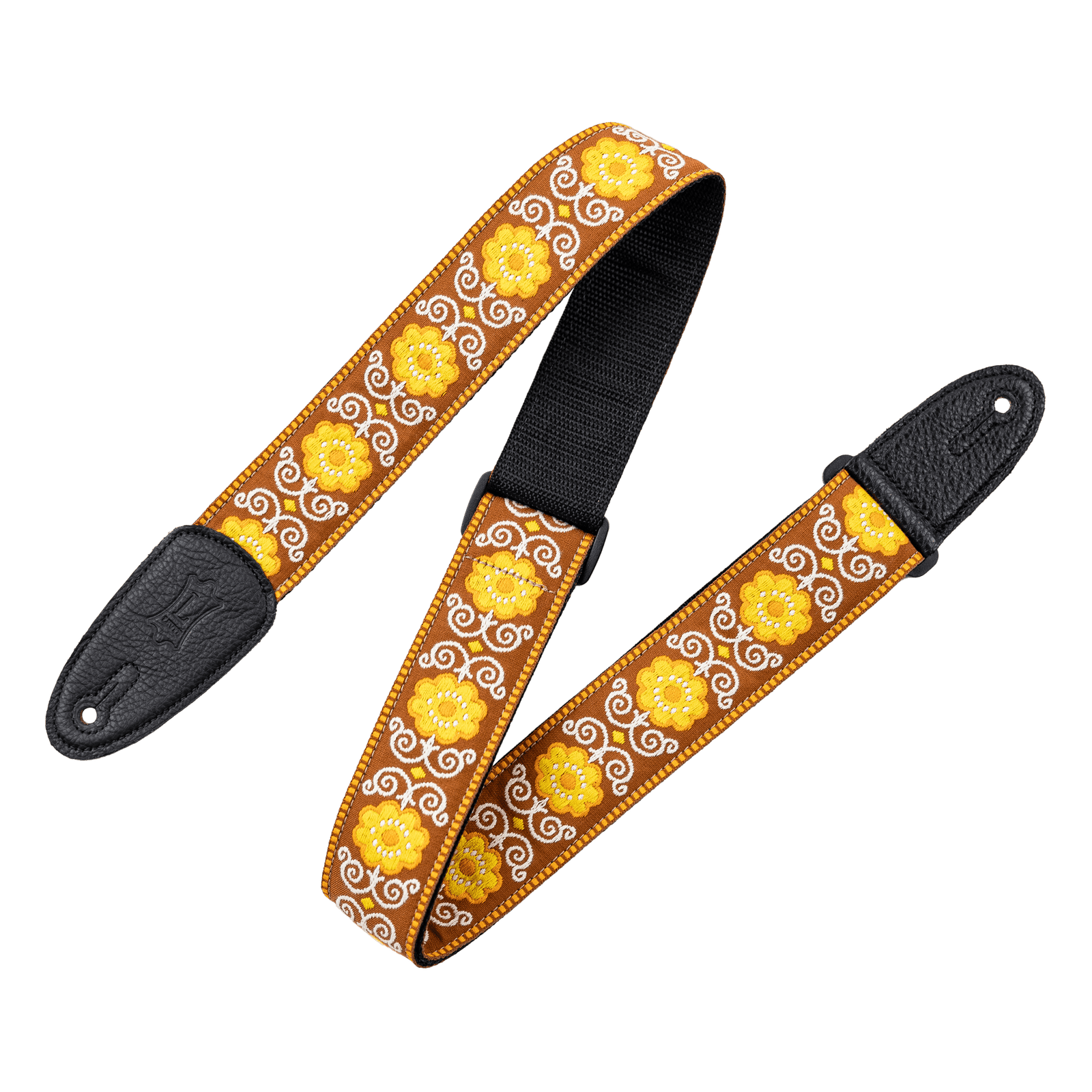 Levy's Yellow Flower Power Hootenanny Guitar Strap - Premium Quality - Innovative Music