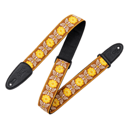 Levy's Yellow Flower Power Hootenanny Guitar Strap - Premium Quality - Innovative Music