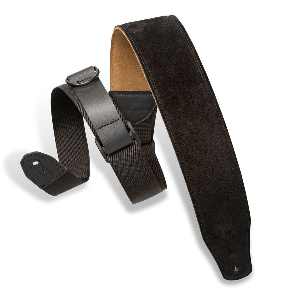 Levy's Suede Ripchord Guitar Strap 2 1/2" (Black) - Innovative Music