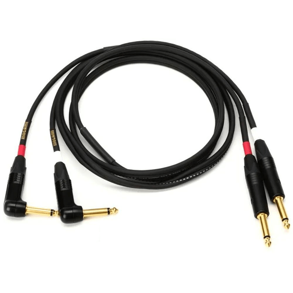 Mogami Gold Stereo Keyboard TS - TS Right - Angled Cable Set (6ft) - Innovative Music