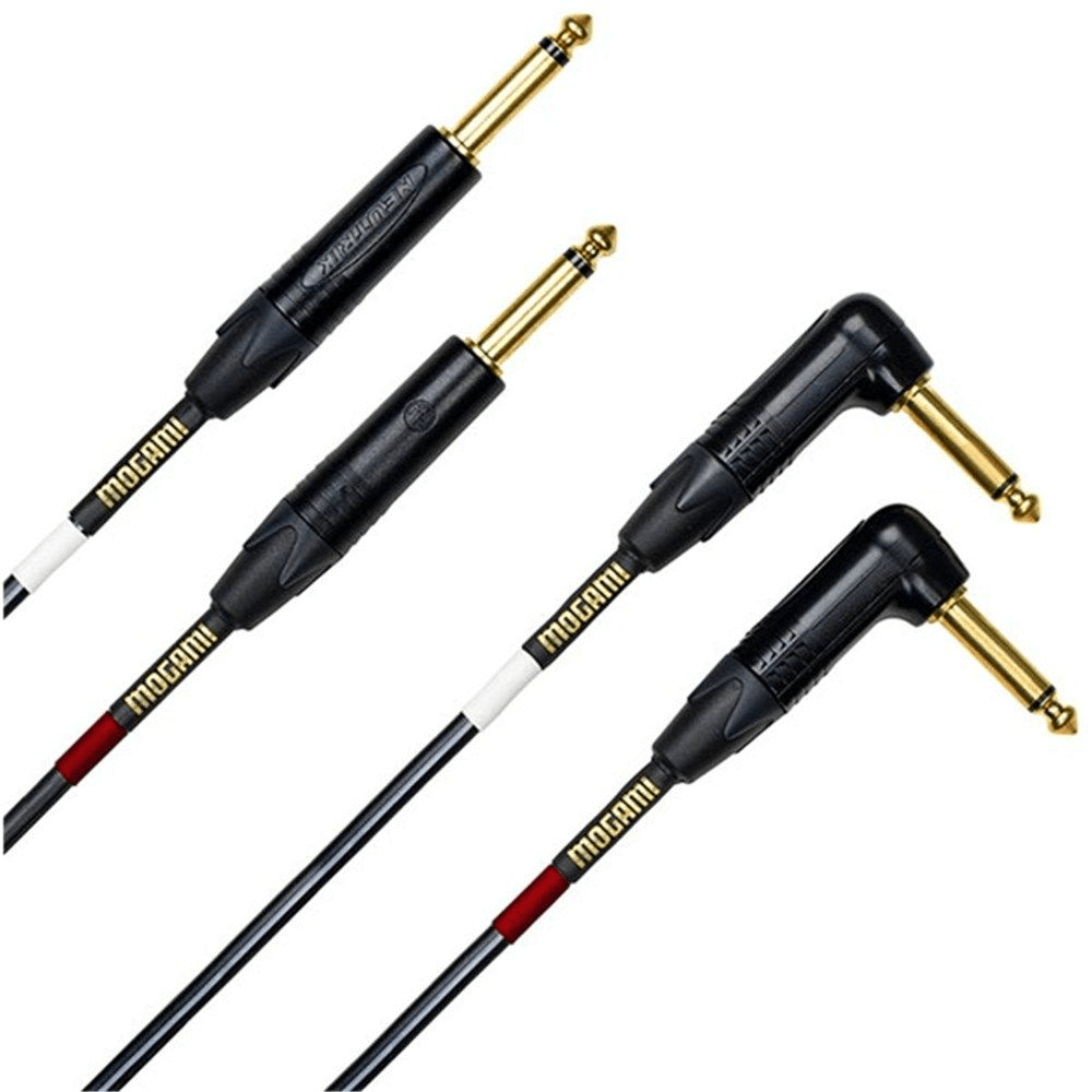 Mogami 20FT ST. 2X1/4 TS Right Angle to 2X1/4 TS Straight Cable - High - Quality Audio Connection - Innovative Music