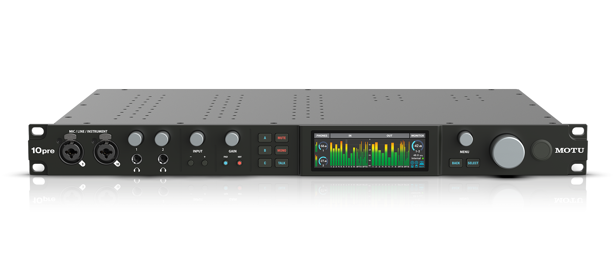 MOTU 26×28 TB/USB4 interface with mix, FX, AVB