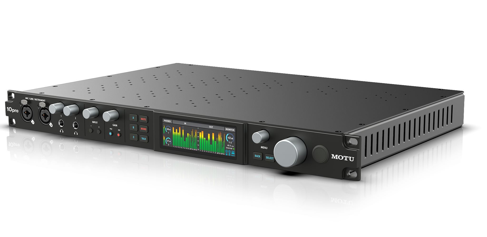 MOTU 26×28 TB/USB4 interface with mix, FX, AVB