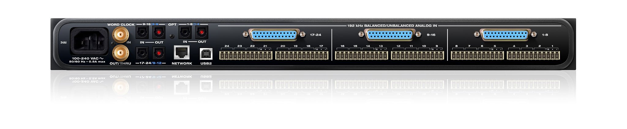MOTU USB2/AVB Ethernet with 24‑in analog & DSP