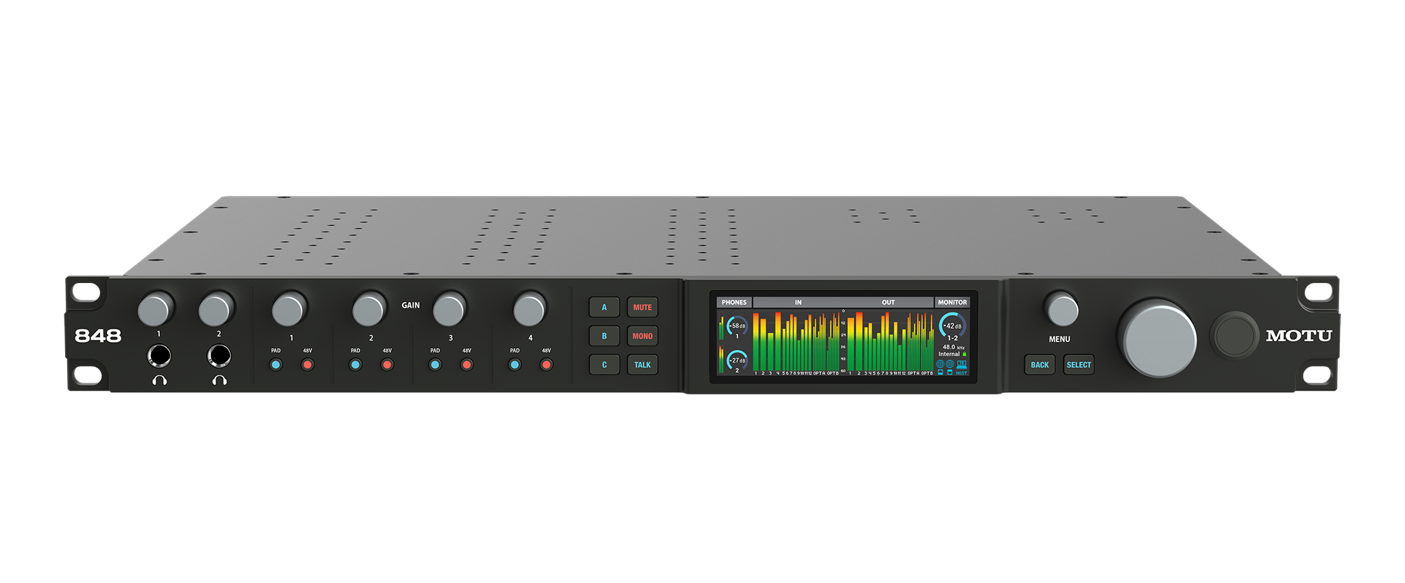 MOTU 28×32 TB4/USB4 interface with mix, FX, AVB