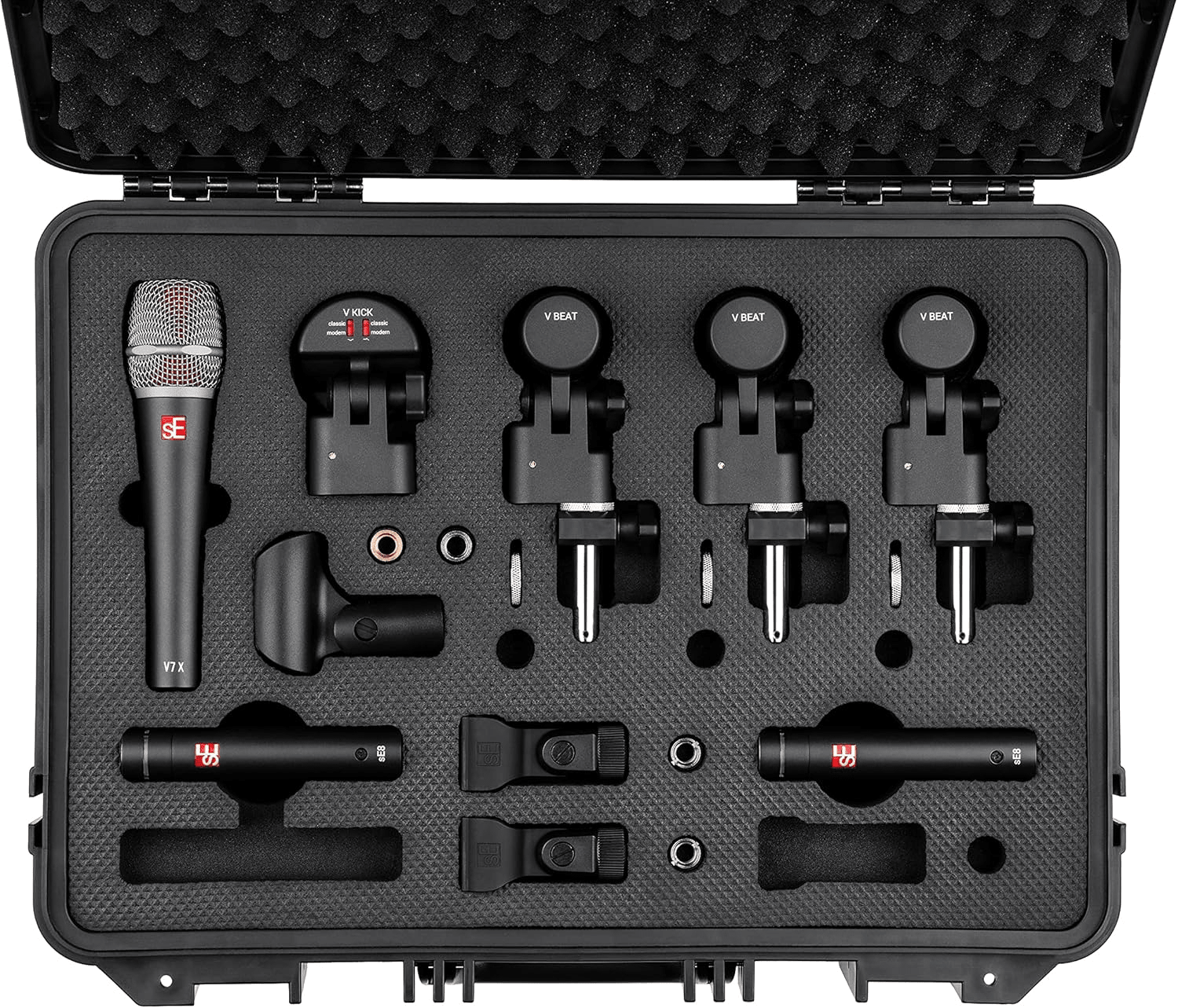 sE Electronics V Pack: V Kick, 3 V Beat, V7 X, 2 sE8 + Case - Sound Distribution - Innovative Music