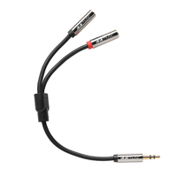1010 Music 3.5mm to Dual 3.5mm Female Stereo Breakout Cable 15cm (3 - Pack) - Innovative Music