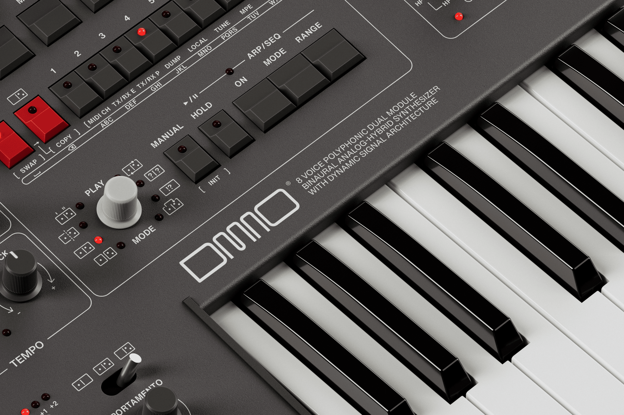 UDO Audio DMNO 8 - Voice Polyphonic 2 - Part Multitimbral Hybrid Analog Synth (Black) - Sound Distribution - Innovative Music