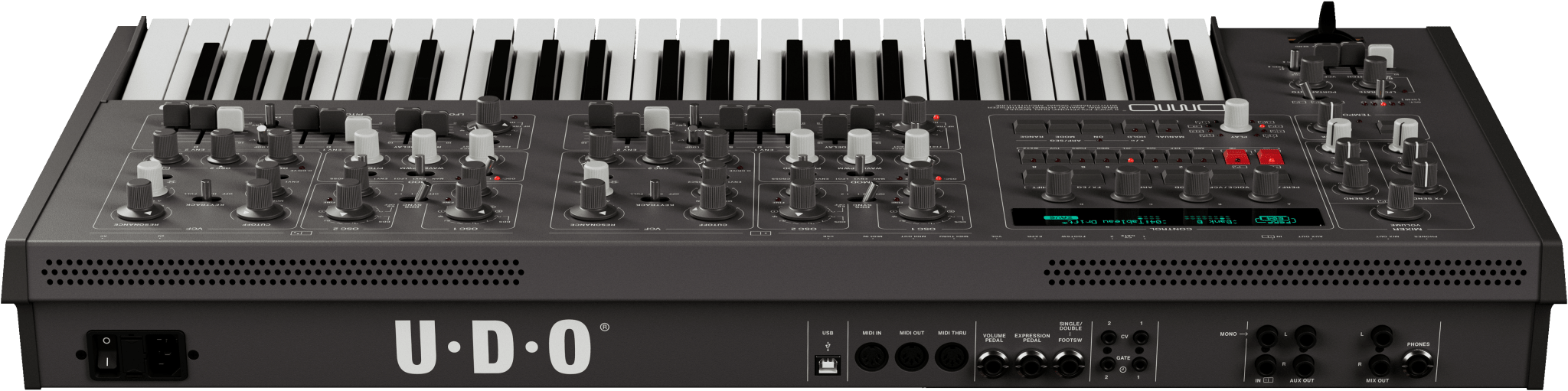 UDO Audio DMNO 8 - Voice Polyphonic 2 - Part Multitimbral Hybrid Analog Synth (Black) - Sound Distribution - Innovative Music