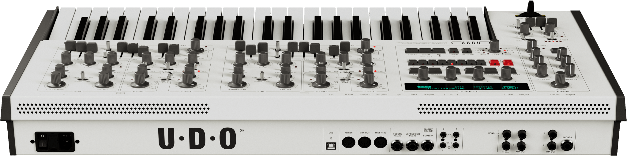 UDO Audio DMNO 8 - Voice Polyphonic 2 - Part Multitimbral Hybrid Analog Synth (White) - Sound Distribution - Innovative Music