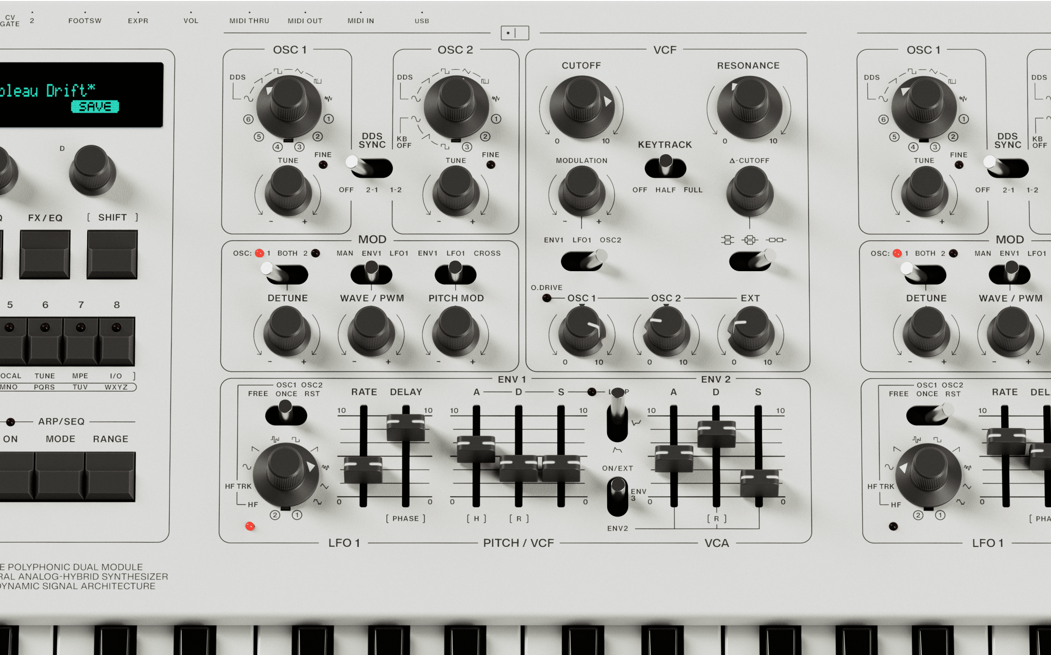 UDO Audio DMNO 8 - Voice Polyphonic 2 - Part Multitimbral Hybrid Analog Synth (White) - Sound Distribution - Innovative Music