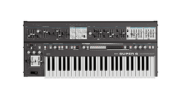 UDO Super 6 ST49 - 12 - voice polyphonic, binaural analog - hybrid synthesizer with poly aftertouch, Black - Innovative Music